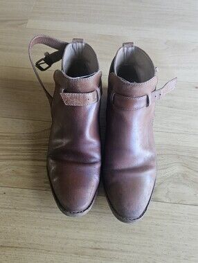 Womens Brown Leather Ankle Boots